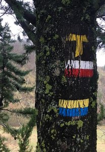 Balisage du chemin d'Assise en Italie