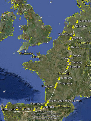 Le chemin de Jeroen de Denekamp à Compostelle