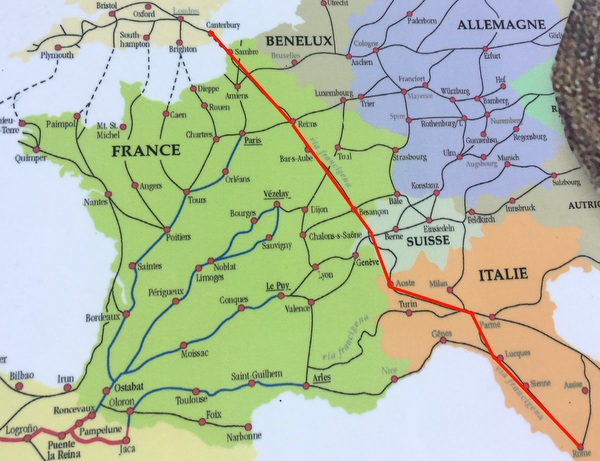 Via Francigena : itinéraire